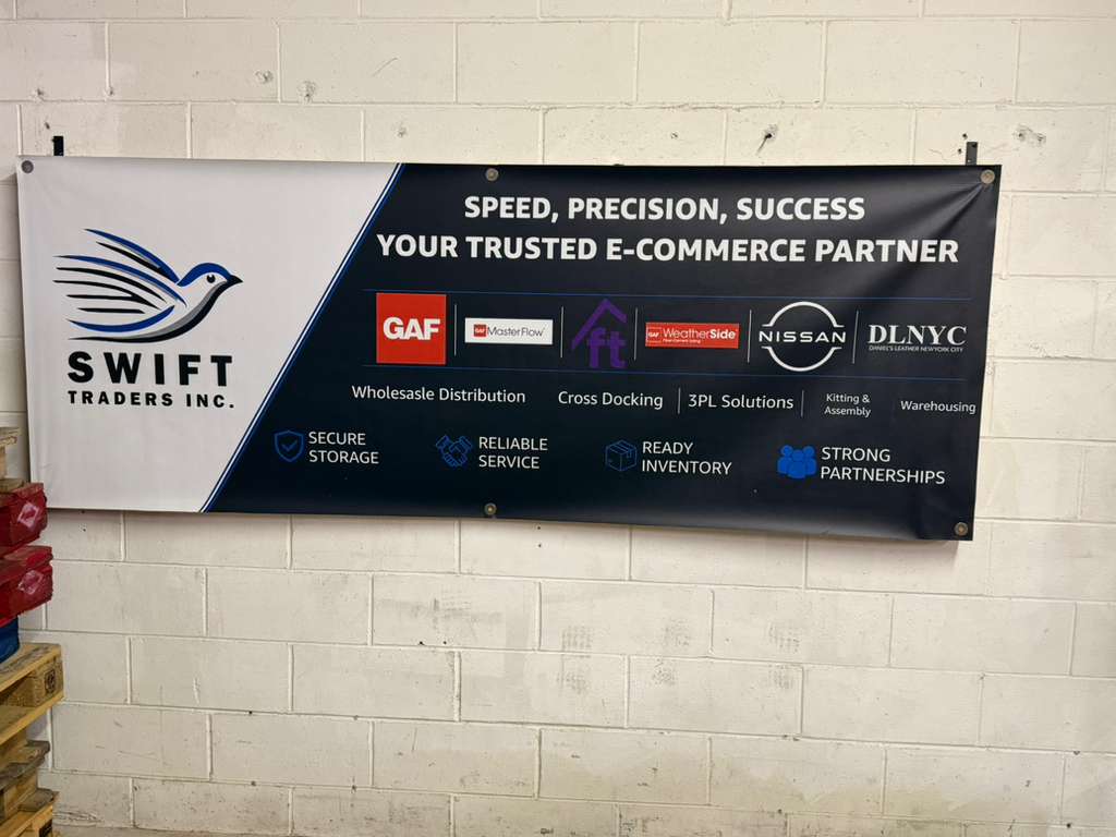 Swift Traders Inc. warehouse banner